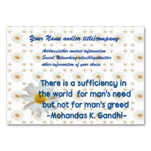 Gandhi Earth Quote Business Card Template from Zazzle.com