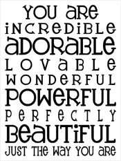 SQT021 - Subway Quotes - You are incredible, adorable, lovable ...