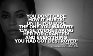 Don't take her ver granted