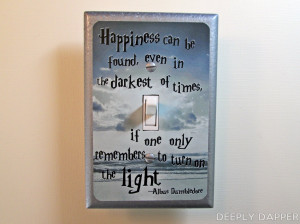 Light Switch Plate Dumbledore Quote Happiness Can Be Found Switchplate ...