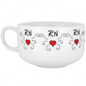 RN Nurse Love Tattoo Soup Bowl With Handle