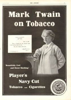 Players Navy Cut - Mark Twain on Tobacco - 1909