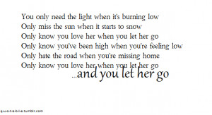 Let Her Go Passenger Lyrics
