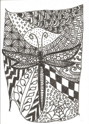 Quote of the Day and Dragonfly zentangle
