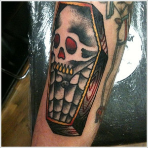 Tattoos - Unusual Coffin Tattoo Designs