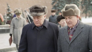 Eduard Shevardnadze with Gorbachev