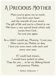 Mother's Day Poem. Thanks Mom. Miss you. xoxo courtesy of @Heather ...