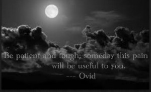 painful moonlit night backdrop, with a quote about pain by Ovid ...