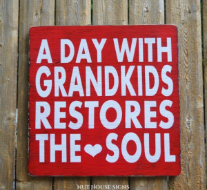 _gift_hand_painted_rustic_wood_sign_grandchildren_quote_inspirational ...