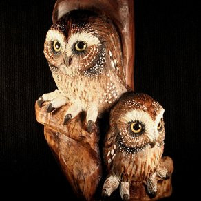 Wood Carving Owl Wall Art...