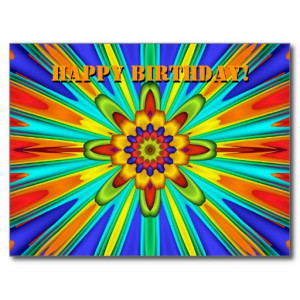 Hippie Happy Birthday Card Post Card