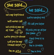 cute shirt with a he said she said quote for a crush party.