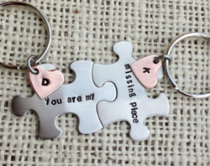 ... are my missing piece his and her gift best friend gift copper hearts