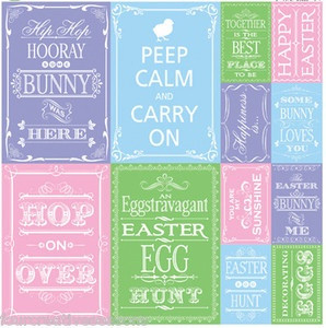 ... HAPPY EASTER 12x12 QUOTE STICKERS CS Bunny Peep Calm & Carry
