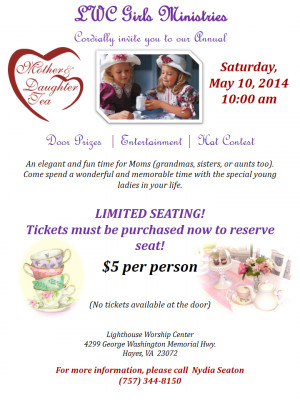 Mother And Daughter Tea Flyer