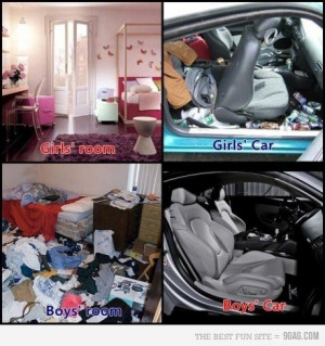 9gag, boy, boys vs girls, car, fun, funny, girl, hahaaa, room, smile ...