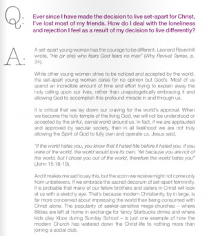 Leslie Ludy #Q & A #Set Apart Girl #Christian #Christianity