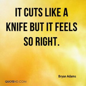 Bryan Adams - It cuts like a knife but it feels so right.