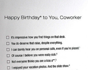 Coworker Funny Birthday Card
