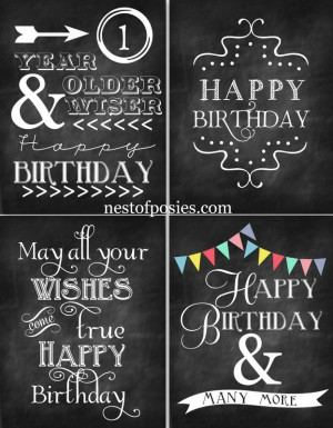 At Nest of Posies you will find these awesome Chalkboard Birthday Card ...