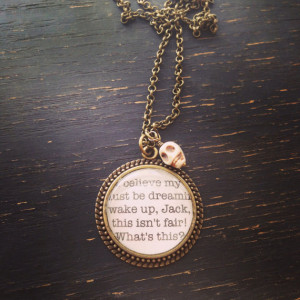 nightmare before christmas jack skellington quote necklace with skull ...