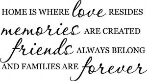 Home is where Love Memories Friend vinyl wall decal quote sticker ...