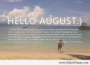 Awesome hello August quotes and facebook covers