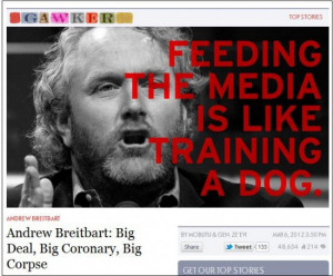 ... left website spits on Andrew Breitbart in a disgusting smear piece