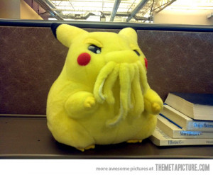 Funny photos funny Pikachu Cthulhu stuffed animal