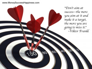 Dart board with success quote