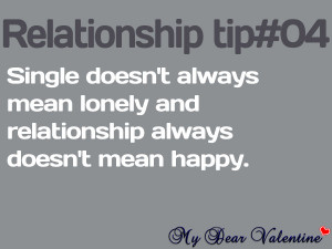 Love quotes - Single doesn't always mean lonely