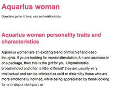 personality traits of aquarius women | aquarius woman - personality ...