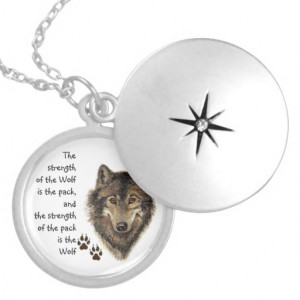 Wolf Pack Family Strength Quote, Animal Pendants