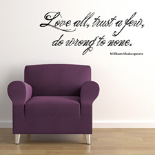 beautiful wall sticker quote from William Shakespeare himself. 'Love ...