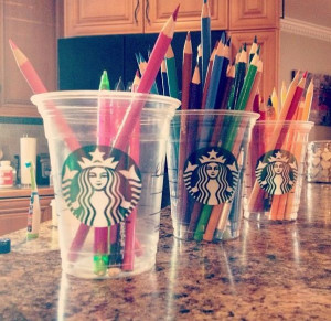 starbucks cups!: Holding Pencil, Pens Cups, Art Crafts, Diy Pens, Diy ...