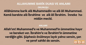 Allâhümme Barik Duası