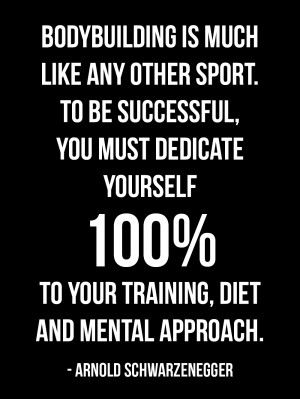 ... must dedicate yourself 100% to your training, diet and mental approach