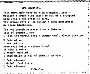 PAUL WELLER POEM optimmorning CU 81 I Love My Uncle Poems