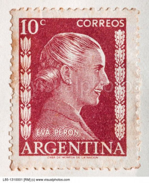 Old Postage Stamp Eva Peron Argentina