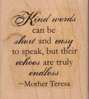 ... , but Their Echoes are Truly Endless ~ Life Quote by Mother Teresa