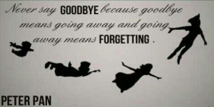 cute, love, never say goodbye, peter pan, pretty, quote, quotes