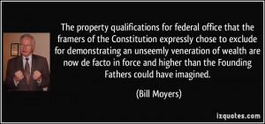 The property qualifications for federal office that the framers of the ...