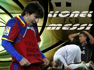 Messi you suck ronaldo Wallpaper