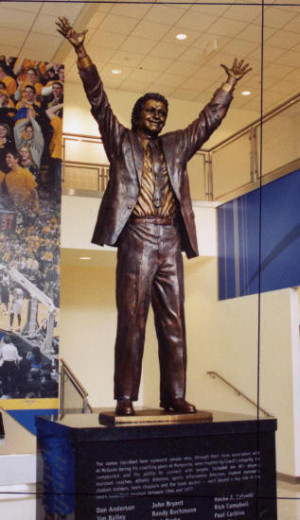 statue of himself in the Al McGuire Center (where the men’s team ...