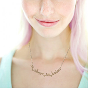 As Above So Below Necklace - Alchemy Quote Jewelry - Hermetic White ...