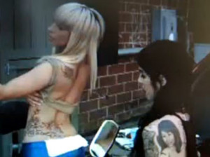 ... at Lady Gaga receiving a tattoo from none other than Kat Von D back