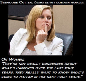 Who would want to hear what that dimwit Democrat Stephanie Cutter has ...