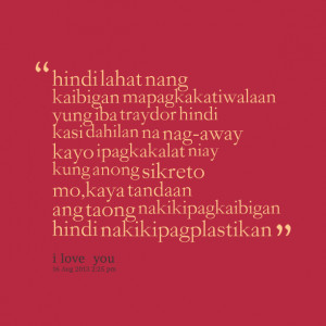 Quotes Picture: hindi lahat nang kaibigan mapagkakatiwalaan yung iba ...