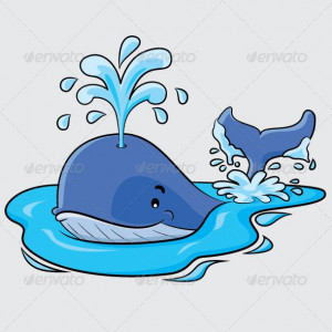 Whale Cartoon #GraphicRiver Illustration of cute cartoon whale Created ...