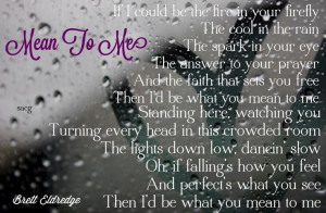 Brett Eldredge Mean to Me Lyrics
